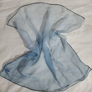 Vintage Scarf OLD NAVY Delicate Chiffon BLUE OMBRE Made In Italy 16" SQUARE